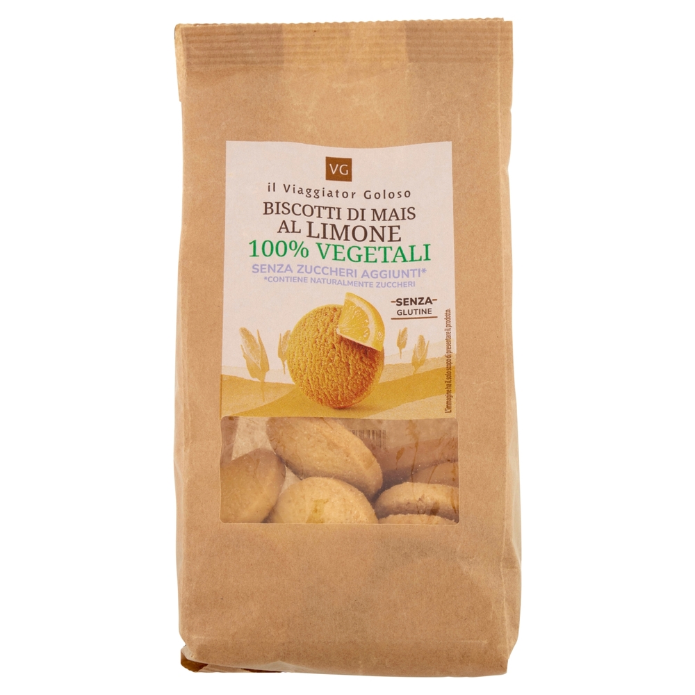 Biscotti di Mais al Limone 100% Vegetali Senza Zuccheri aggiunti Il Viaggiator Goloso